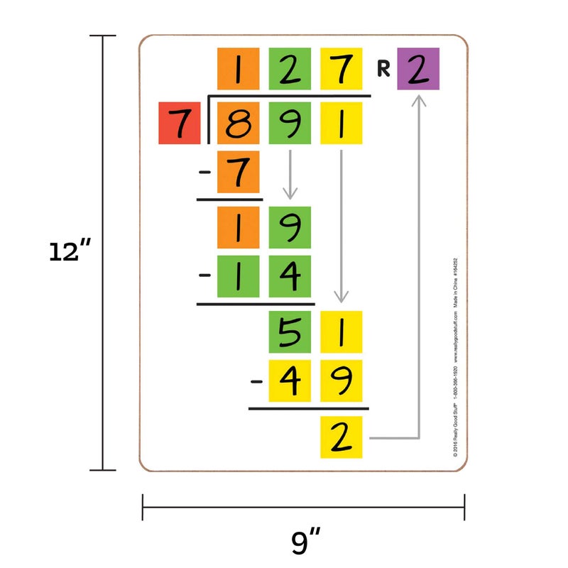 Really Good Stuff Beginning Long Division Dry-Erase Boards - 6 Boards - Image 3